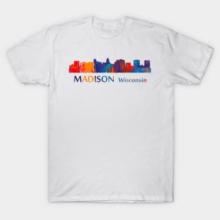 Madison Wisconsin Skyline Art T-Shirt